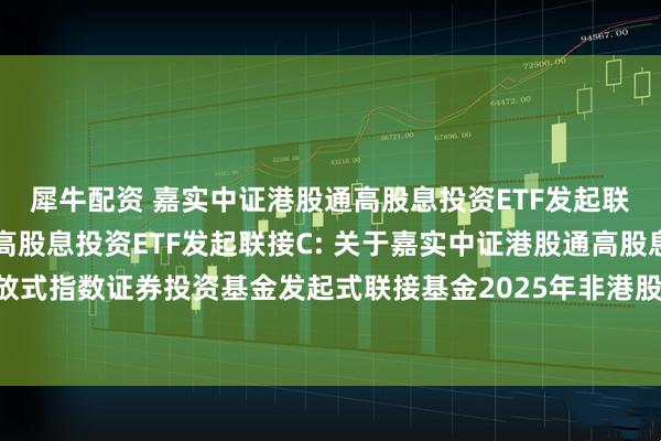 犀牛配资 嘉实中证港股通高股息投资ETF发起联接A,嘉实中证港股通高股息投资ETF发起联接C: 关于嘉实中证港股通高股息投资交易型开放式指数证券投资基金发起式联接基金2025年非港股通交易日暂停申购、赎回等业务安排的公告