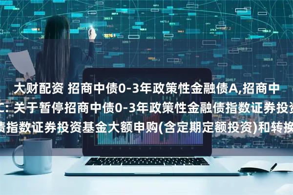 大财配资 招商中债0-3年政策性金融债A,招商中债0-3年政策性金融债C: 关于暂停招商中债0-3年政策性金融债指数证券投资基金大额申购(含定期定额投资)和转换转入业务的公告